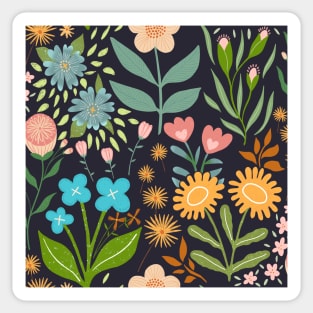 Flower garden on black Sticker